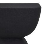 Renwil Frans Black Aluminum Indoor/Outdoor Accent Table — detail of the textured matte black tabletop edge