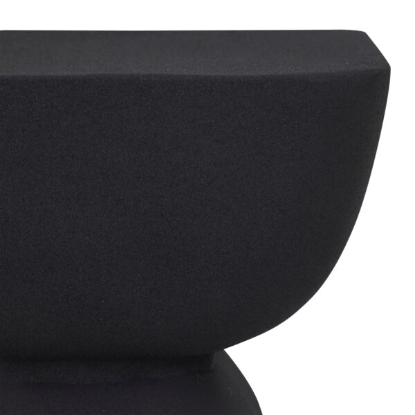 Renwil Frans Black Aluminum Indoor/Outdoor Accent Table — detail of the textured matte black tabletop edge