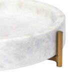 Renwil Beja Marble Tray — detail of the natural marble edge and iron support