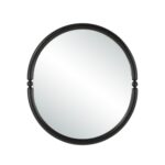 Renwil Ditto Matte Black Beaded Oval Wall Mirror MT2757 - front view of beaded oval mirror