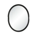 Renwil Ditto Matte Black Beaded Oval Wall Mirror MT2757 - angled view of matte black oval frame