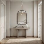 Renwil Cascais Matte Black Arch Wall Mirror MT2726 - mirror styled above a console