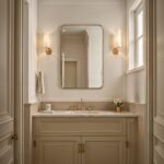 Renwil Franca Antique Brushed Brass Wall Mirror MT2727 - mirror styled above a vanity