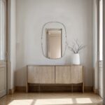 Renwil Talco Polished Nickel Rounded Wall Mirror MT2733 - mirror styled above a console