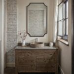Renwil Torre Dark Antique Bronze Wall Mirror MT2740 - mirror styled above a bathroom vanity