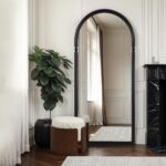 Renwil Arcade Matte Black Beaded Full-Length Arch Mirror MT2756 - full-length arch mirror in a furnished interior