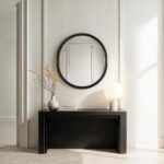 Renwil Ditto Matte Black Beaded Oval Wall Mirror MT2757 - oval wall mirror in a furnished interior