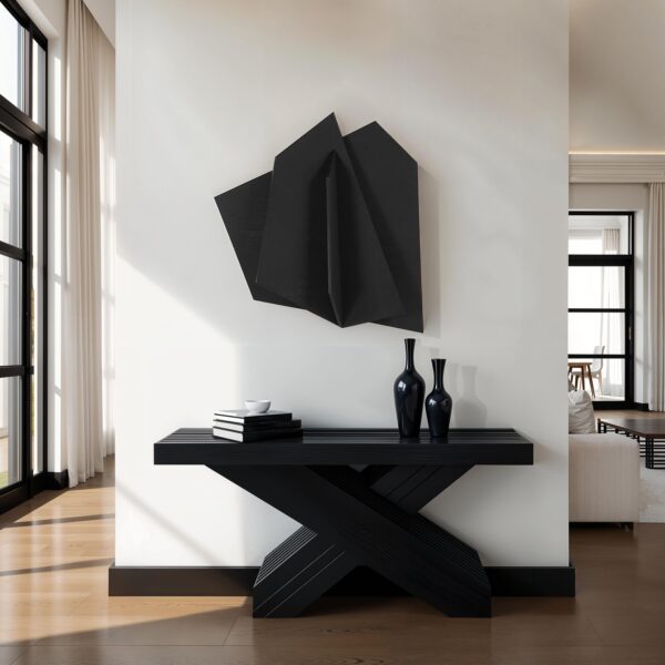 Renwil Talulah Black Wood Wall Sculpture W6785 — official product view 4
