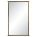Renwil Khaya Dark Antique Brass Corner-Detail Mirror MT2738 - front view of brass corner-detail mirror