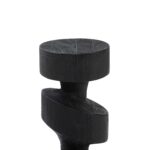Renwil Shah Black Wood Sculpture — detail of the upper geometric forms