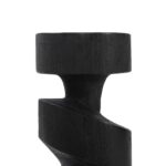 Renwil Shah Black Wood Sculpture — close-up of the sandblasted black surface