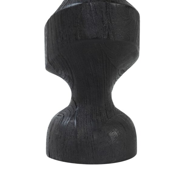 Renwil Piyade Black Wood Sculpture — detail of the lower carved shape and wood grain