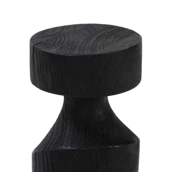 Renwil Piyade Black Wood Sculpture — detail of the upper wood forms