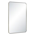 Renwil Nate Dark Antique Brass Clipped-Corner Mirror MT2750 - angled view of slim iron frame