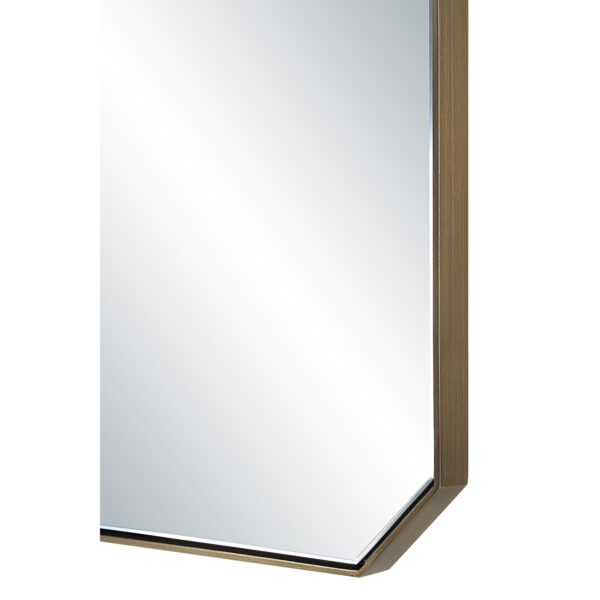 Renwil Nate Dark Antique Brass Clipped-Corner Mirror MT2750 - close-up of clipped corner