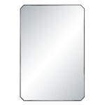 Renwil Jace Matte Black Clipped-Corner Wall Mirror MT2751 - front view of black clipped-corner mirror