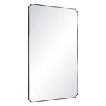 Renwil Jace Matte Black Clipped-Corner Wall Mirror MT2751 - angled view of slim frame