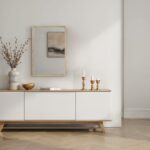 Renwil Greyson Natural Ash Wood Wall Mirror MT2752 - mirror styled above a console