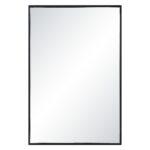Renwil Agata Matte Black Pine Wood Wall Mirror MT2753 - front view of matte black pine mirror