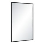 Renwil Agata Matte Black Pine Wood Wall Mirror MT2753 - angled view of wood frame