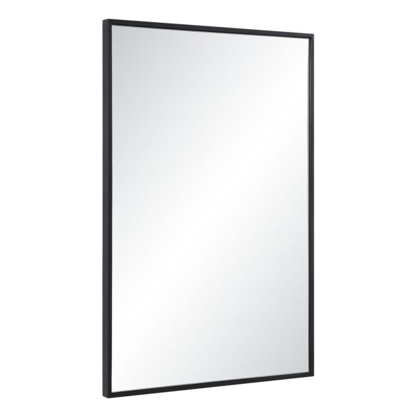 Renwil Agata Matte Black Pine Wood Wall Mirror MT2753 - angled view of wood frame
