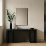Renwil Agata Matte Black Pine Wood Wall Mirror MT2753 - mirror styled above a console