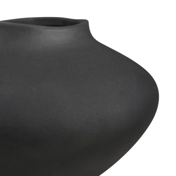 Renwil Cipher Vase — detail of the textured matte black ceramic finish