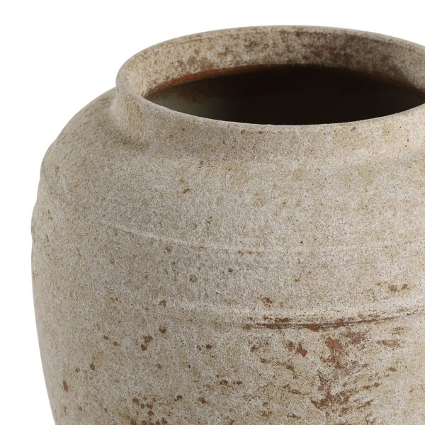 Renwil Beckton Vase — detail of the weathered painted surface and opening