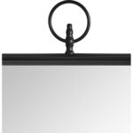 Renwil Priscilla Matte Black Wall Mirror with Ring MT2462 - top ring accent detail