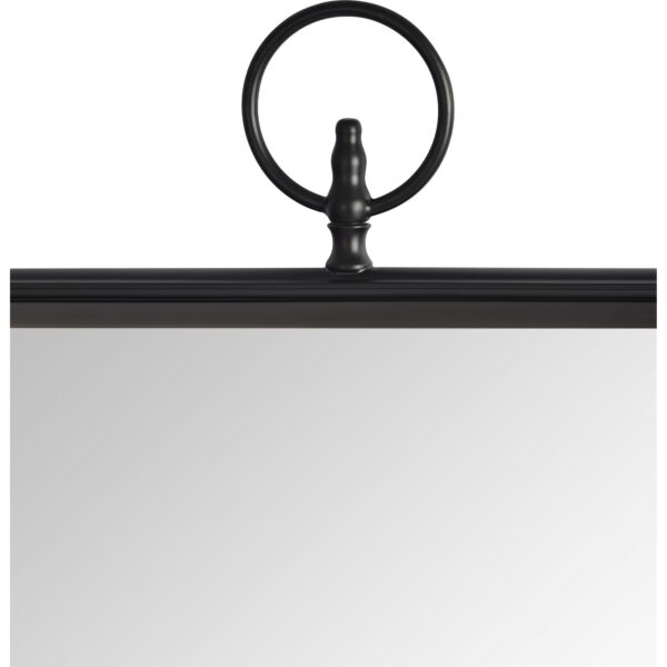 Renwil Priscilla Matte Black Wall Mirror with Ring MT2462 - top ring accent detail