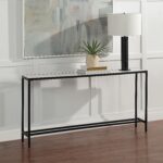 Renwil Bodin White Quartz Console Table — console styled against a wall; accessories not included