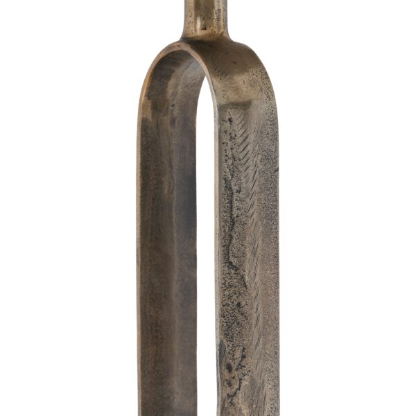 Renwil Irene White Marble Accent Tables - Set of 2 — close-up of antique brass-finished cast aluminum