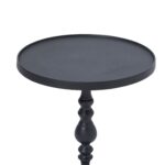 Renwil Yates Black Cast Aluminum Accent Table — angled detail of the tray-style tabletop