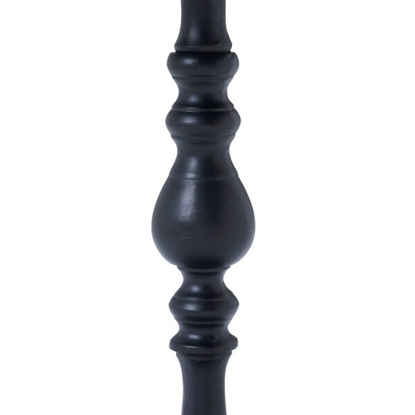 Renwil Yates Black Cast Aluminum Accent Table — close-up of the sculpted cast aluminum stem