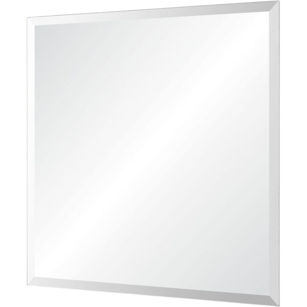Renwil Vogue Beveled Frameless Square Wall Mirror MT639 - angled view of beveled glass border