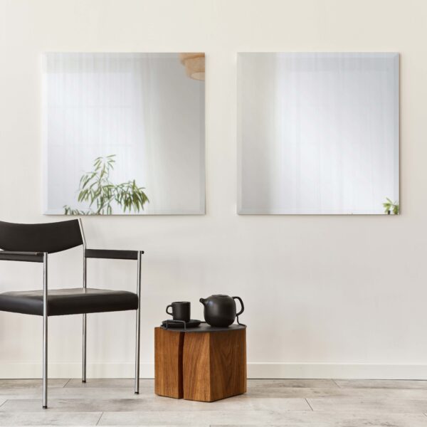 Renwil Vogue Beveled Frameless Square Wall Mirror MT639 - square mirrors styled in a living space