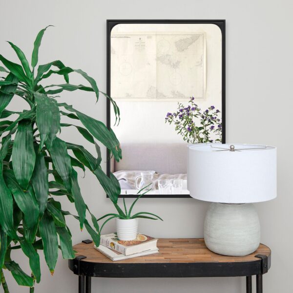 Renwil Sorella Black Basswood Wall Mirror MT2151 - wall mirror above an entry console