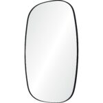 Renwil Bergen Matte Black Iron Wall Mirror MT2449 - angled view of the matte black iron frame