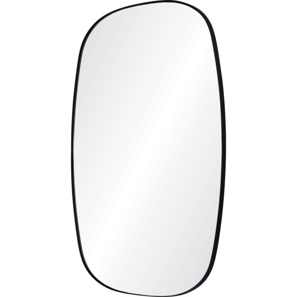 Renwil Bergen Matte Black Iron Wall Mirror MT2449 - angled view of the matte black iron frame