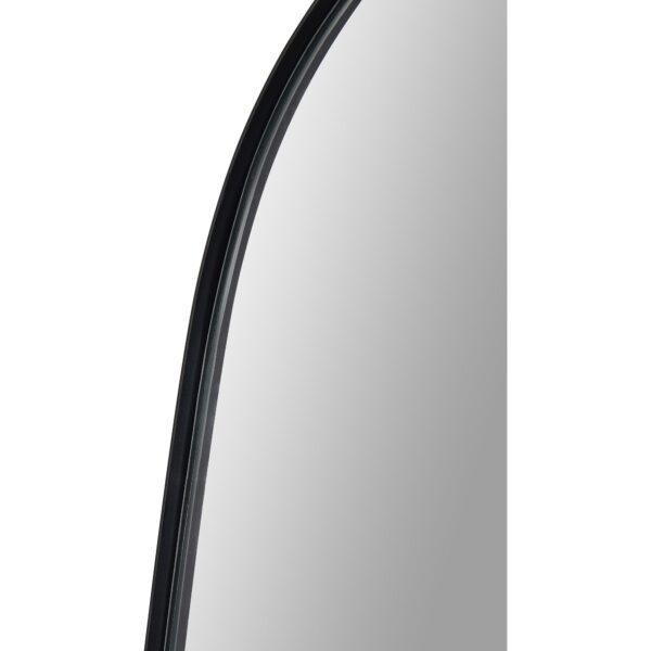 Renwil Bergen Matte Black Iron Wall Mirror MT2449 - rounded black frame corner detail