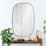 Renwil Bergen Matte Black Iron Wall Mirror MT2449 - mirror styled above a console