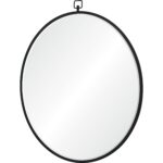 Renwil Rayden Matte Black Round Wall Mirror MT2463 - angled view of round matte black mirror