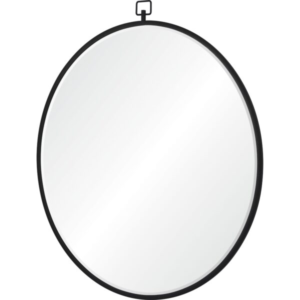 Renwil Rayden Matte Black Round Wall Mirror MT2463 - angled view of round matte black mirror