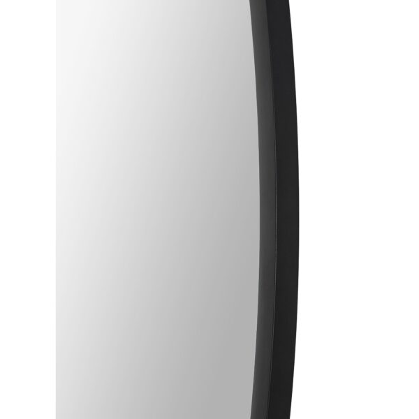 Renwil Rayden Matte Black Round Wall Mirror MT2463 - beveled glass and black frame edge detail