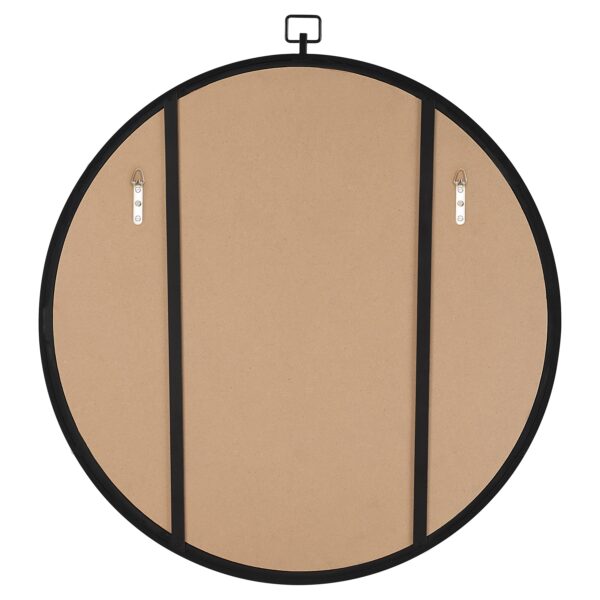 Renwil Rayden Matte Black Round Wall Mirror MT2463 - rear view with vertical D-ring mounting points