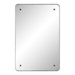 Renwil Aine Matte Black Iron Wall Mirror MT2613 - front view with rounded corners and black accents