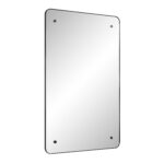 Renwil Aine Matte Black Iron Wall Mirror MT2613 - angled view of the matte black frame