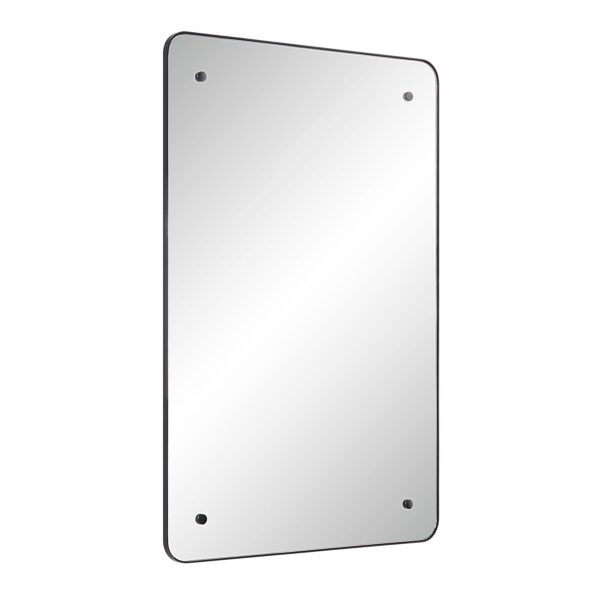 Renwil Aine Matte Black Iron Wall Mirror MT2613 - angled view of the matte black frame