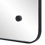 Renwil Aine Matte Black Iron Wall Mirror MT2613 - round black accent and frame corner detail