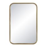 Renwil Jyn Antique Brass Rounded Wall Mirror MT2666 - front view of the antique brass rounded frame
